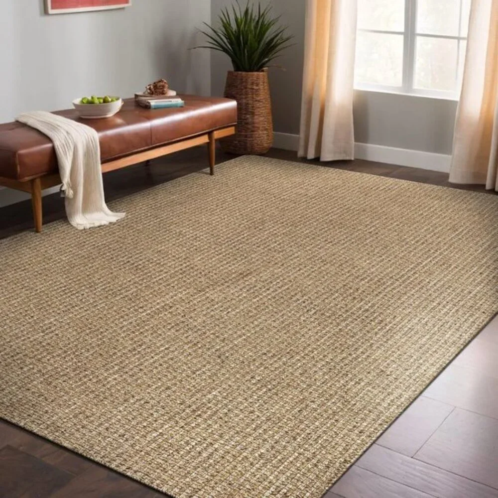 New 4x6 Natural Jute Rug, Washable Indoor Outdoor Boho Carpet for Home & Patio
